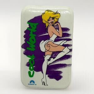 Vintage COOL WORLD Movie Promo Button/Pin Brad Pitt Jessica 1992 Holli Wood 90s